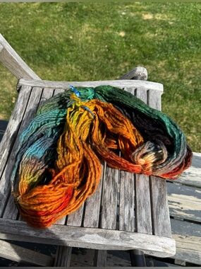 Hand-Dyed Multicolor Wool Yarn Skein - Vibrant Autumn Shades